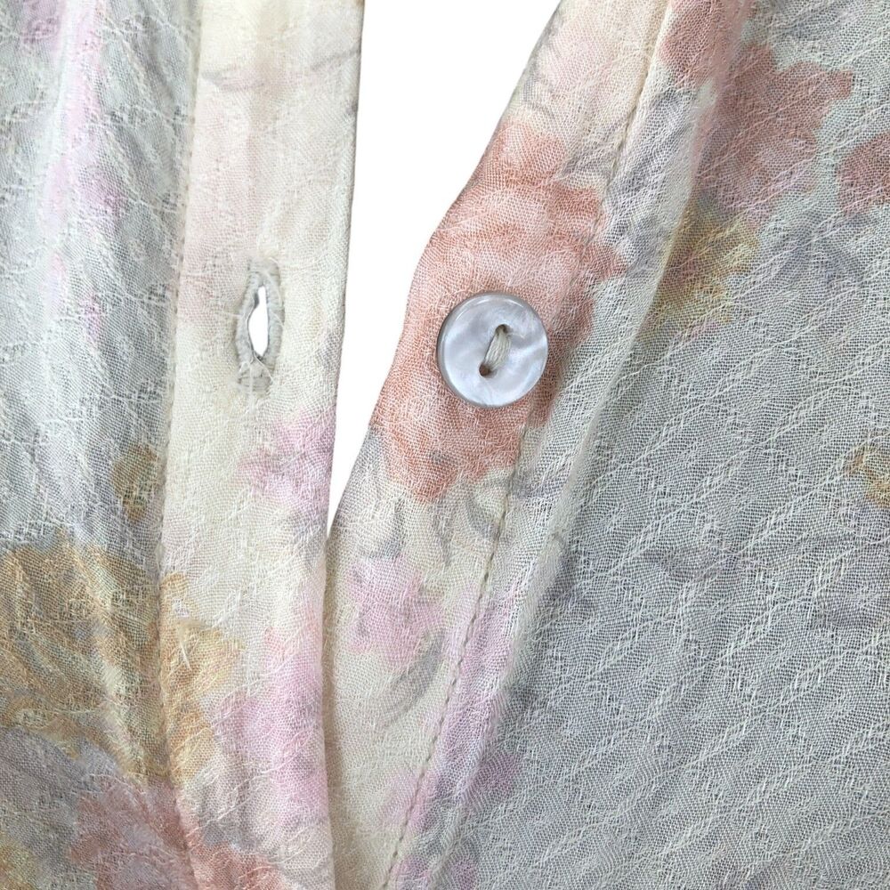 Free People Romantic Feminine 100% Rayon Boho Cottagecore Puff Sleeve Blouse S - Picture 8 of 14